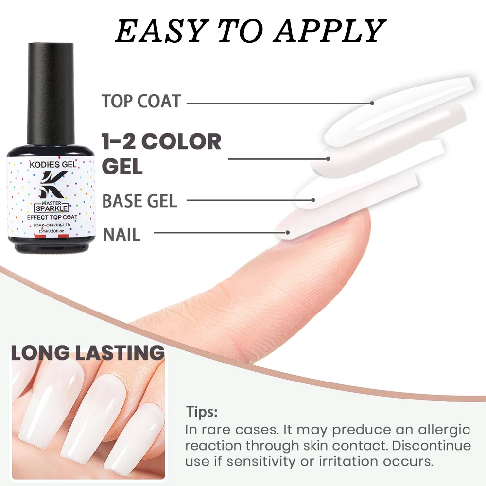 كودي جل حلويات معطف علوي جل ، طلاء أظافر ، شبه دائم ، فوق بنفسجي و ليد ، ترتر لامع ، رقائق ، جل علوي ، طلاء ورنيش ، 15 لون #5