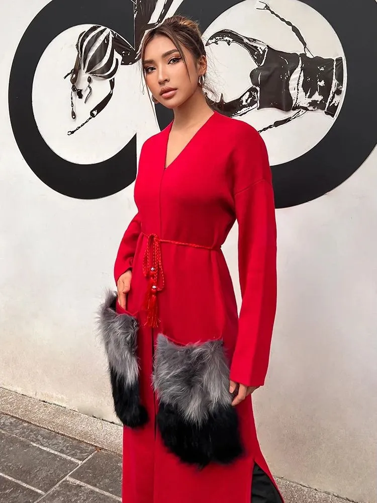 

Свободный женский повседневный топ с длинными рукавами и карманами, уличный стиль, свободный крой, длинное пальто, цельный комплект, весенний сезон, цветной