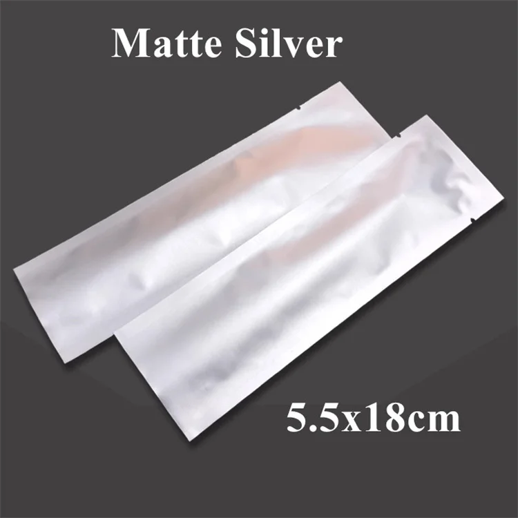 

100PCS Flat Open Top Aluminum Foil Bag Needle Eyeliner Pen Nail Brush Coffee Powder Spice Shampoo Long Heat Sealing Bags