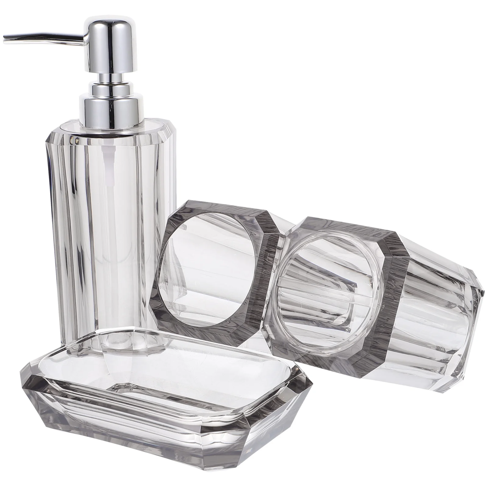 

1 Set Bathroom Accessories Set 4-Piece Shower Dispenser Storage Container For Shampoo Conditioner Lotion Soap Toothbrush Holder