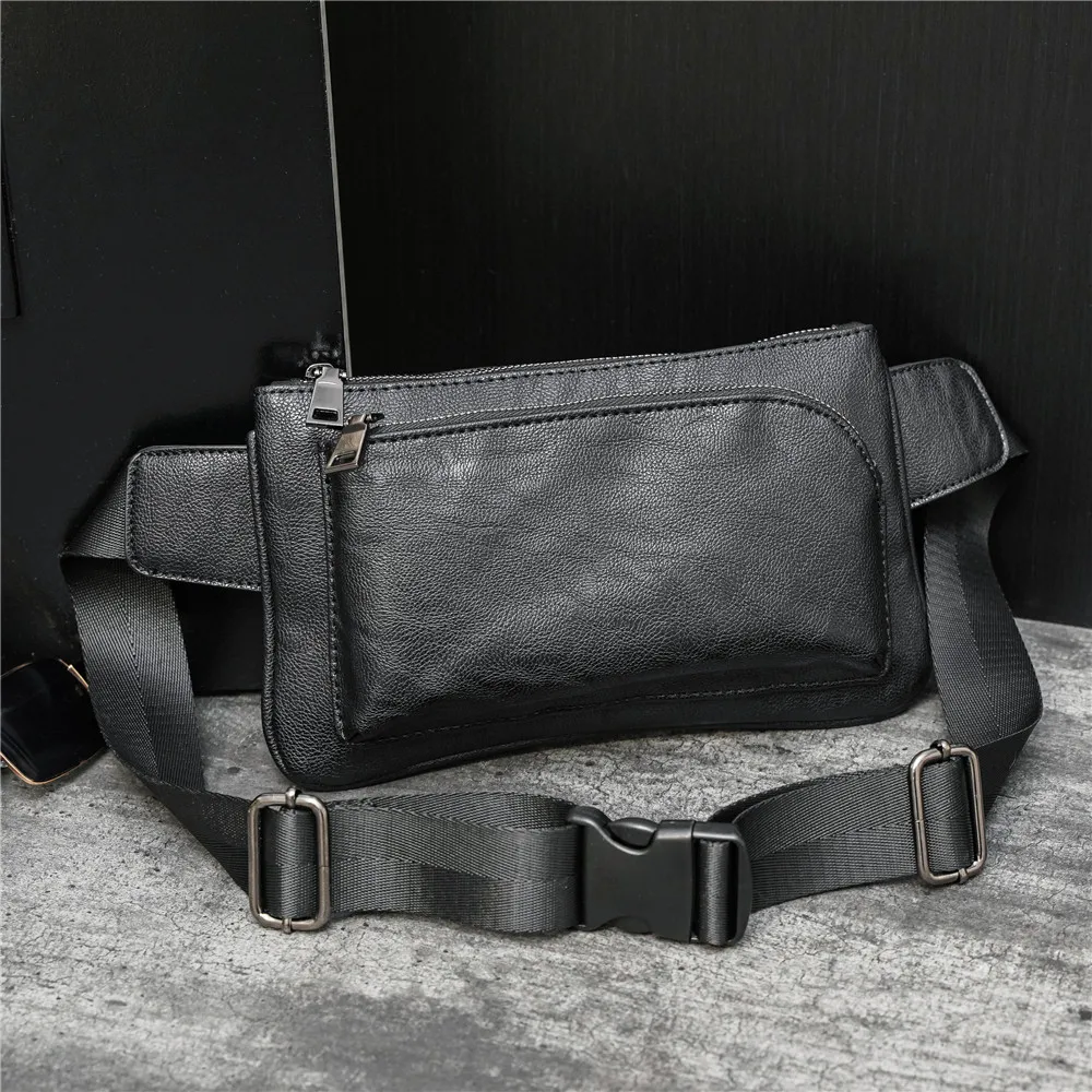 Modische Herren-Brusttaschen Luxuriöse Leder-Brusttasche Herren-Hüfttasche Einfarbige Herren-Umhängetasche Handy-Schultertasche Umhängetaschen – Detail 7