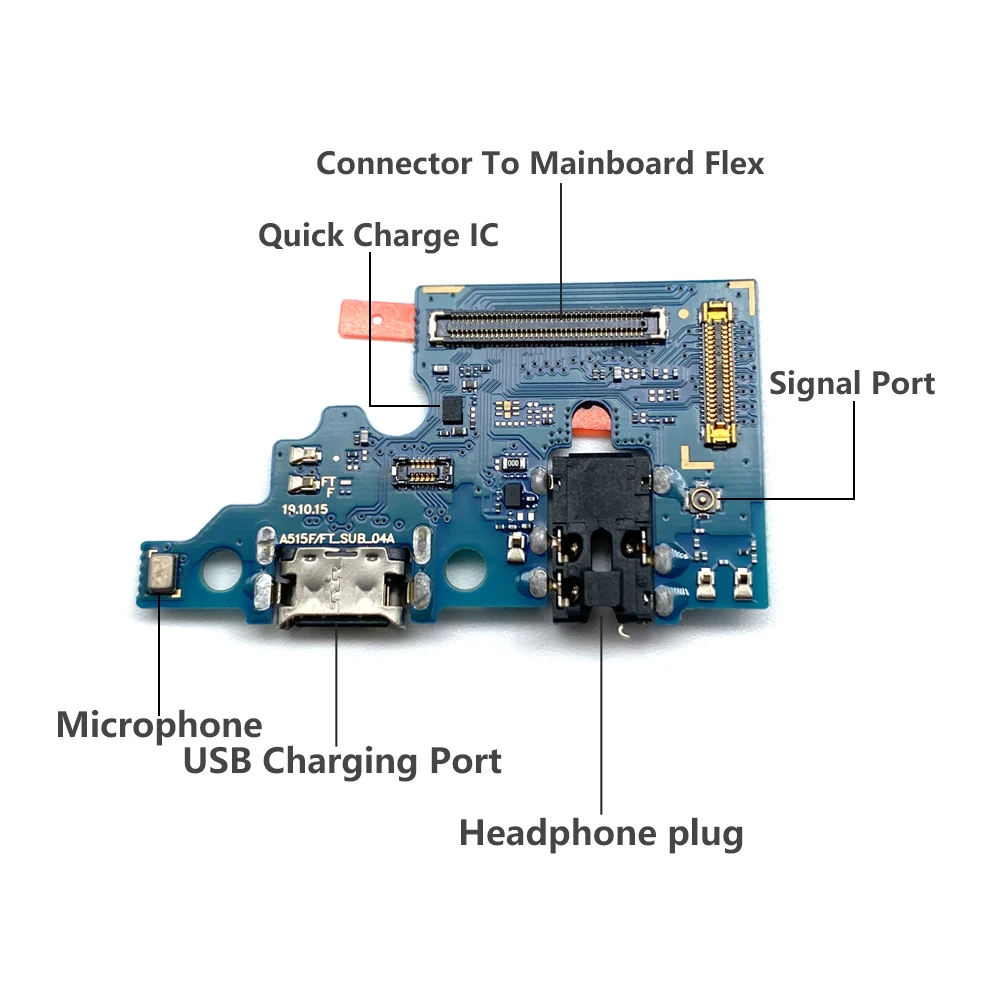 USB With Micro Charging Port Charger Dock Flex Cable With IC Microphone Board For Samsung A01 A02 A03 A10 A11 A12 A20 A21 A32