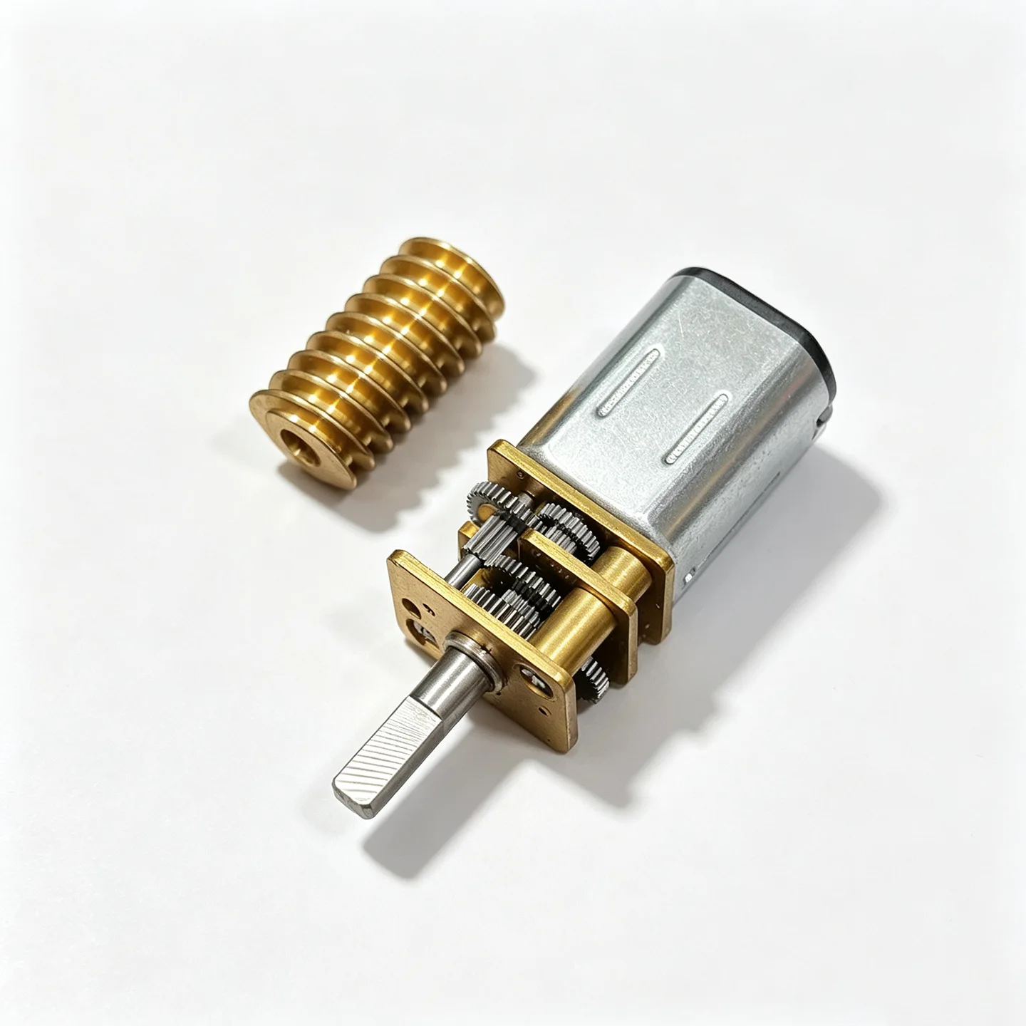 Set of N20 Reduction Motor, 0.5 Module, 3mm Bore Brass Worm Set, Mechanical Transmission Spare Parts