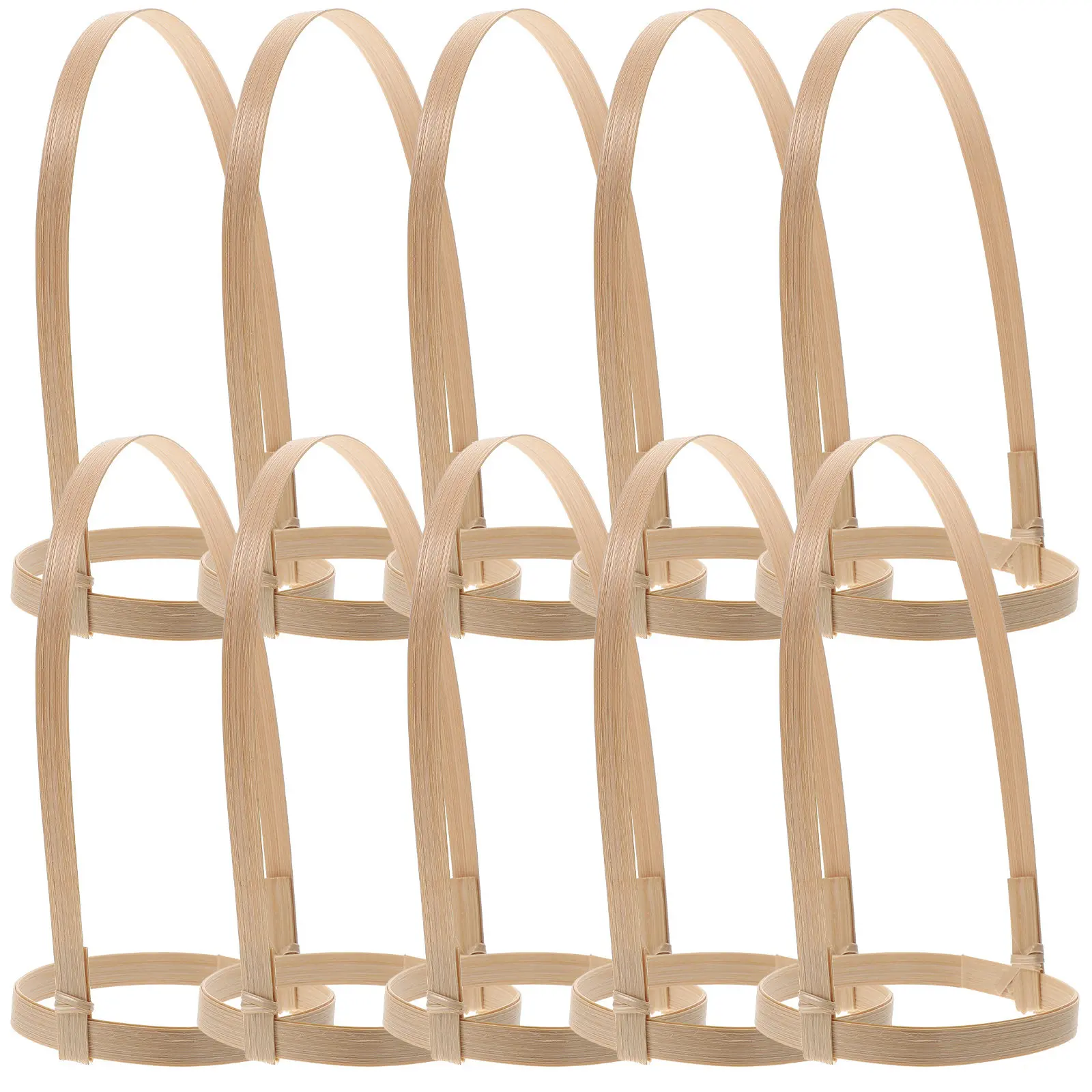 10 Pcs Bamboo Coffee Holder Cup Carriers for Drinks Holders with Handle Takeaway