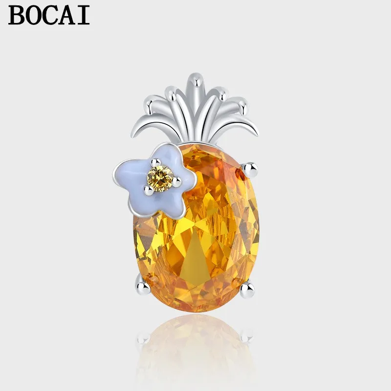 

BOCAI NEW S925 чистый серебряный светильник роскошный нишевый кулон с ананасом женский подарок