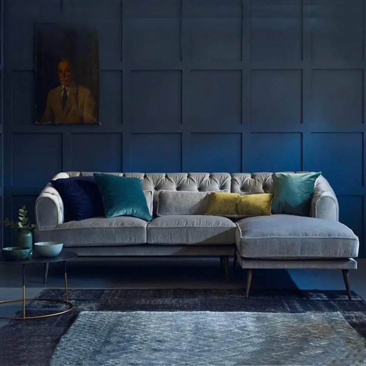 

Nordic solid wood single sofa living room modern light luxury sofa combination simple modern hotel club double sofa
