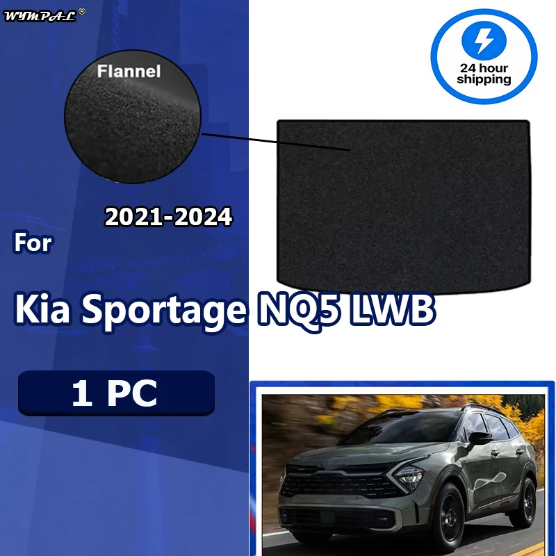

Flannel Car Rear Trunk Mat For Kia Sportage NQ5 LWB 2021 2022 2023 2024 Boot Cargo Liner Tray Trunk Floor Carpet Black