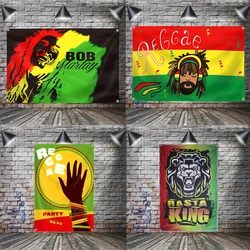Leaf Rasta Lion Hanging Flag Banner Music Rock Reggae Jamaica Home Decoration Wall Art 4 Gromments In Corners 3*5FT 90cm*150cm