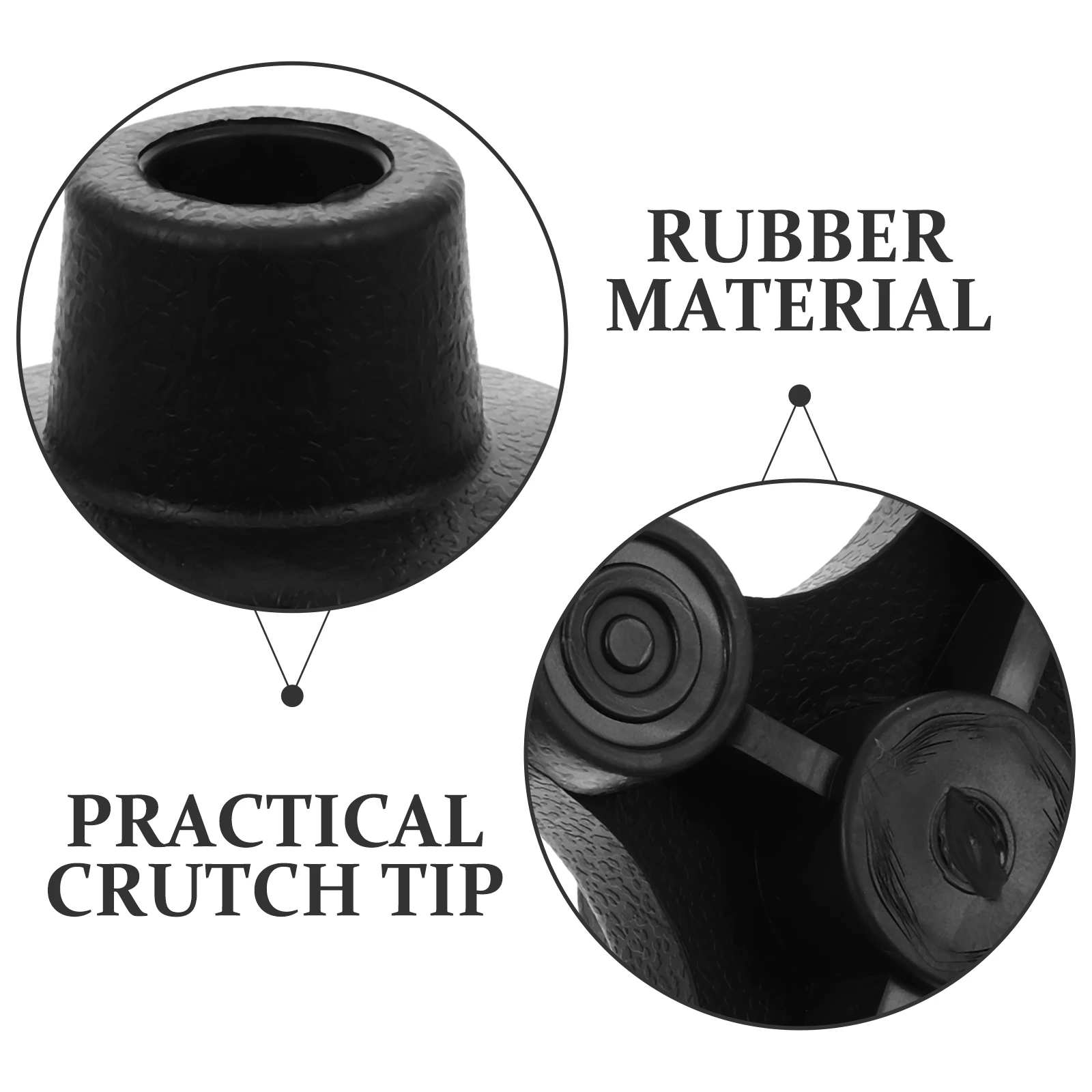

Universal Fit Non-Slip Crutch Feet Tip Rubber Walking Stick Pad Replacement Cane Tip for Hiking Pole Self-Standing Bottom Cover