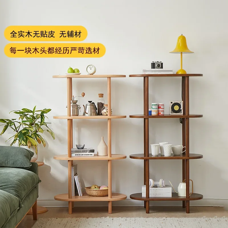 Indoor all-solid wood floor-standing flowerpot rack, modern minimalist partition storage rack, balcony multi-layer pothos