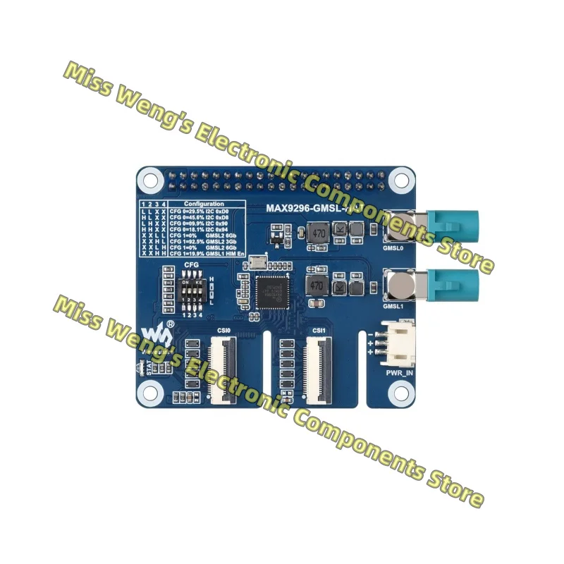 2-channel GMSL camera expansion board, utilizing MAX9296A chip, MAX9296-GMSL-HAT