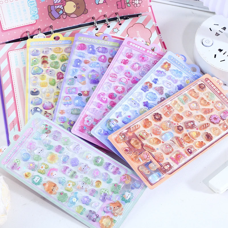 

Kawaii 3D рельефные наклейки милый мультфильм деко наклейки DIY телефон чемодан мотоцикл ноутбук чемодан наклейка наклейка на телефон