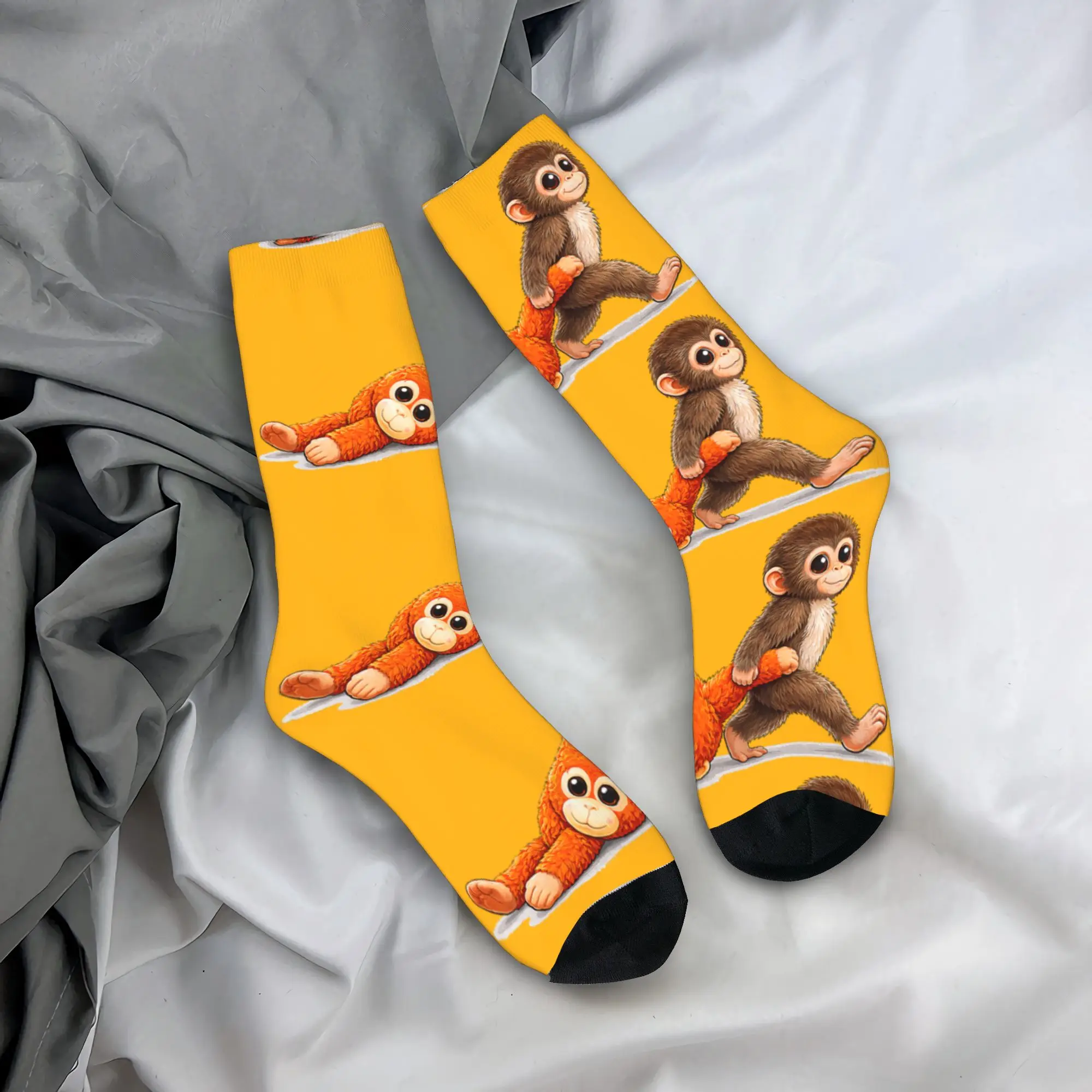 

Retro Cute Monkey Punch Ultimately I Have To Be Brave Viral Socks Leisure Stockings Unisex Men Soft Socks Autumn Non Slip Socks