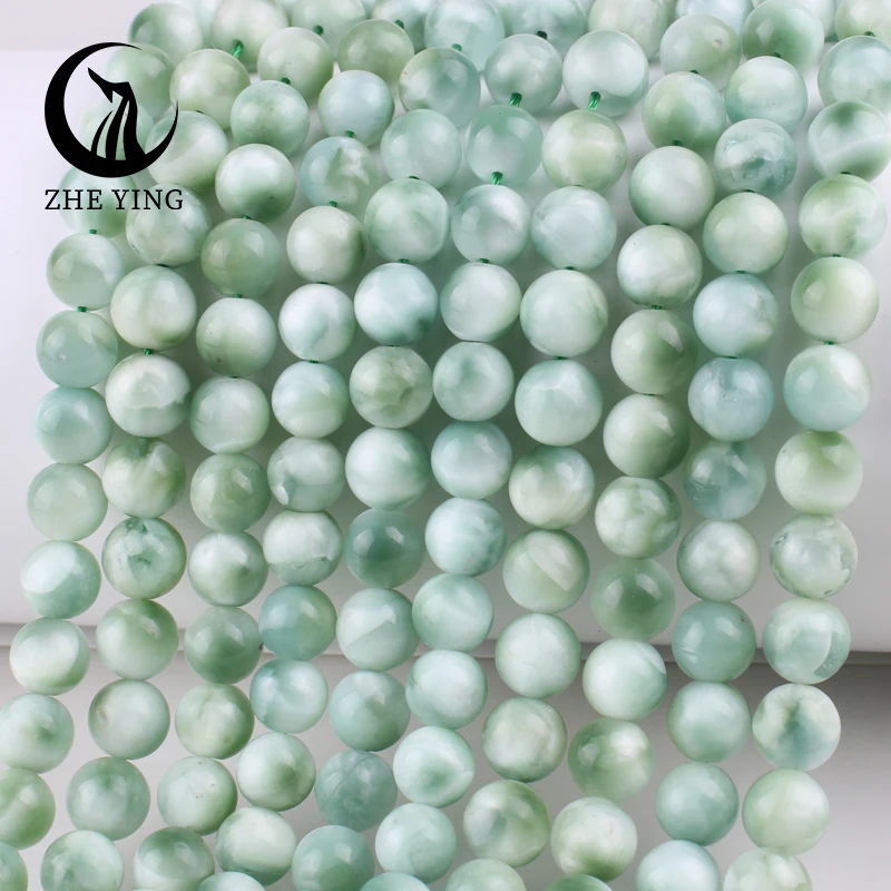 

New 5A Natural Green Larimar Stone Beads Blue 8 10mm Round Loose Spacer Genuine Gemstone Bead DIY Jewelry Making Bracelet 15"