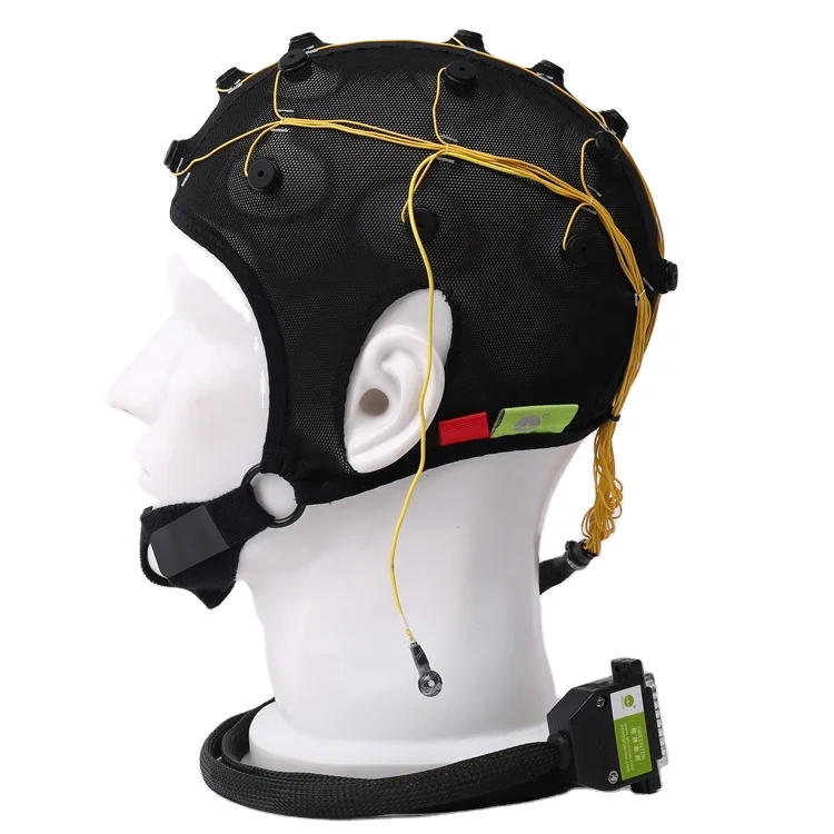 High Precision all EEG machine suitable 19 channel EEG electrodes headset with AgCl sensors