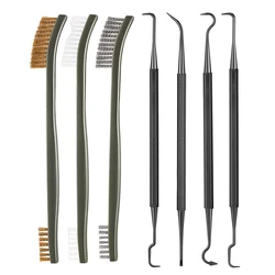 7Pcs Gun Rifle Pistol Cleaning Picks Brushes Kit Universal Gun Cleaner Set Double-ended Brass Steel Nylon Hunting Gun Cleaning