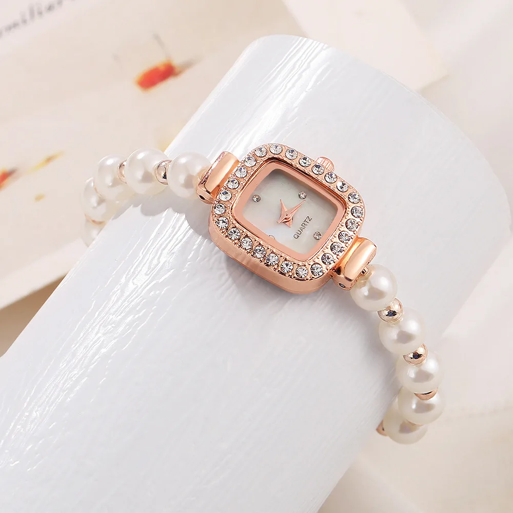 Elegant Pearl Quartz Wristwatches Luxury Bracelet Women's Watch Diamond Crystal Watch Часы Relogios Feminino Relojes Para Mujer