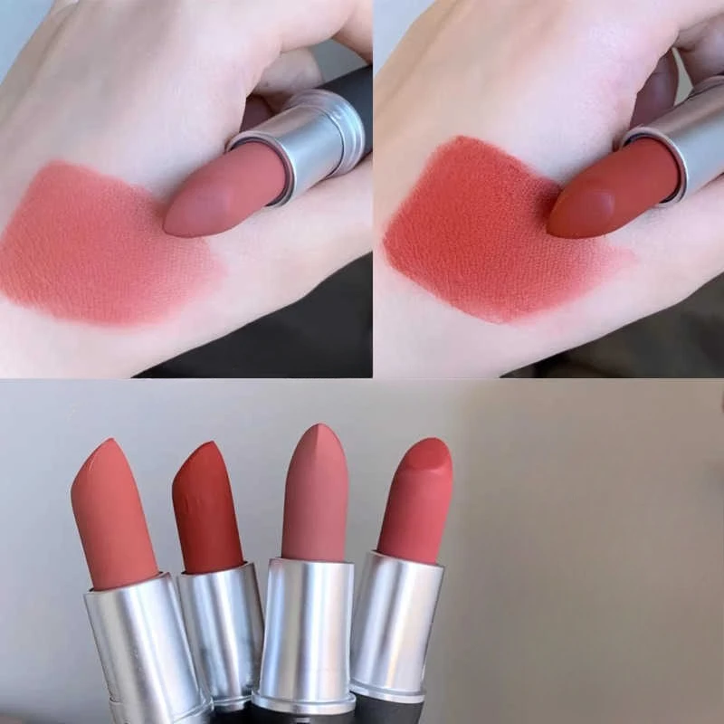 12Colors Lipstick Matte Waterproof Velvet Pigment Rouge Waterproof Long Lasting Lips Professional Cosmetics Beauty Nude Red Pink