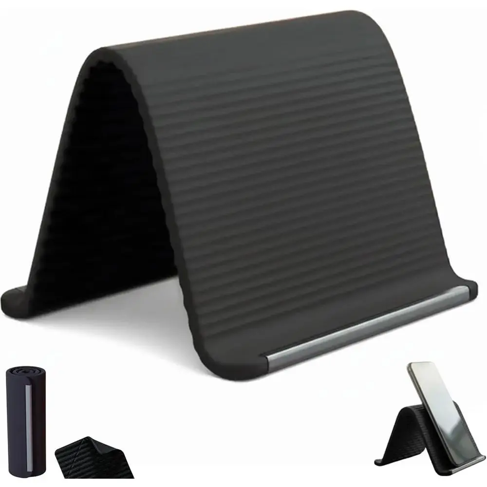 Geschenke Flexibler Faltbarer Silikon-Handyhalter Verstellbarer Tragbarer Aluminium-Handyständer Rutschfester Tischständer für Handy und Tablet