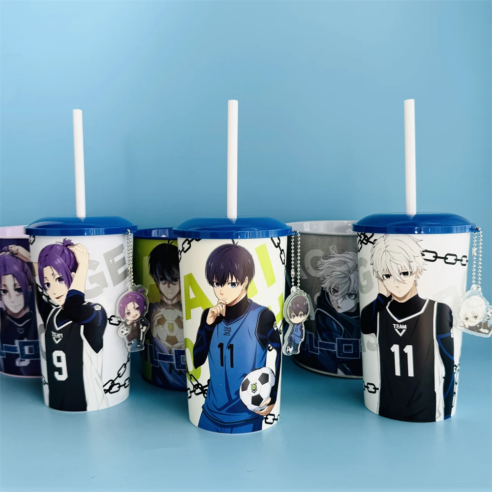 Candado azul con colgante de acrílico, vaso de hojalata exclusivo de cine, regalo coleccionable, episodio Nagi, Isagi, yoachi, Nagi, Seishiro, Mikage Reo