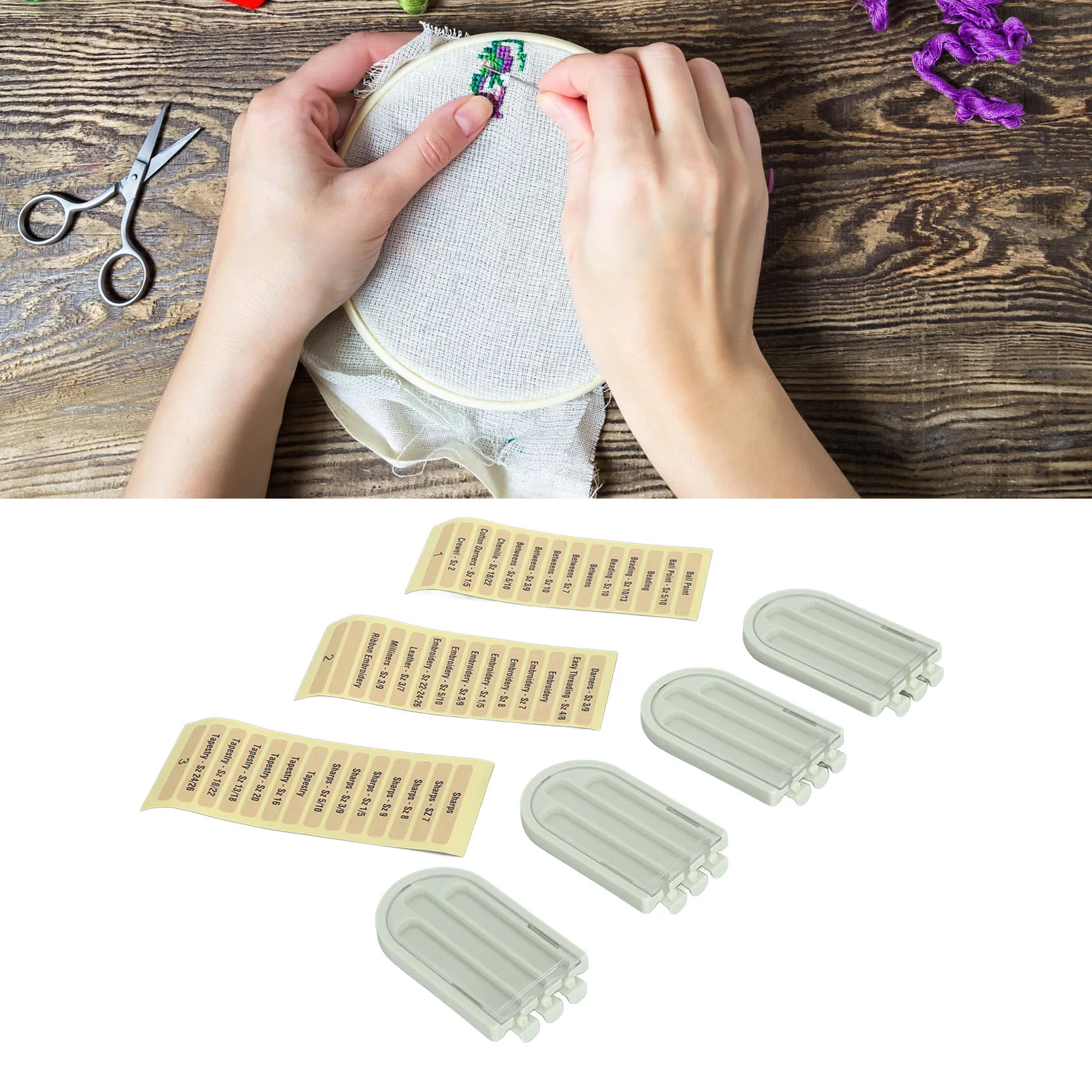 3 Compartments Sewing Needles Storage Box Plastic Knitting Pin Storage Holder Portable Compact Hand Sewing Needles Container