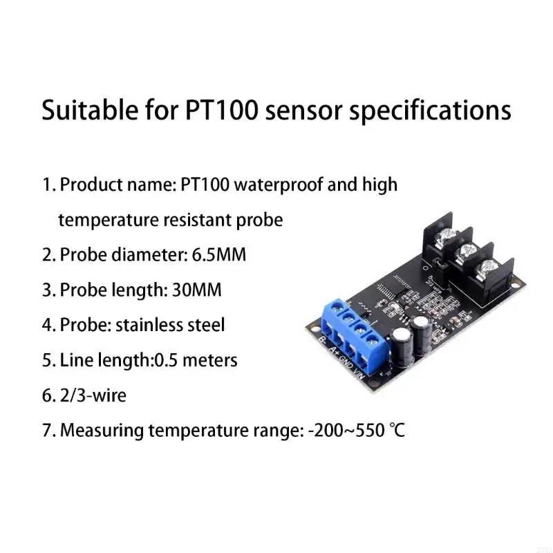 J78A PT100 Metal  Sensors RS485 Modbus RTU Module -20°C-400°C 8-25V Input Modubs Rtu Module Electronic Component