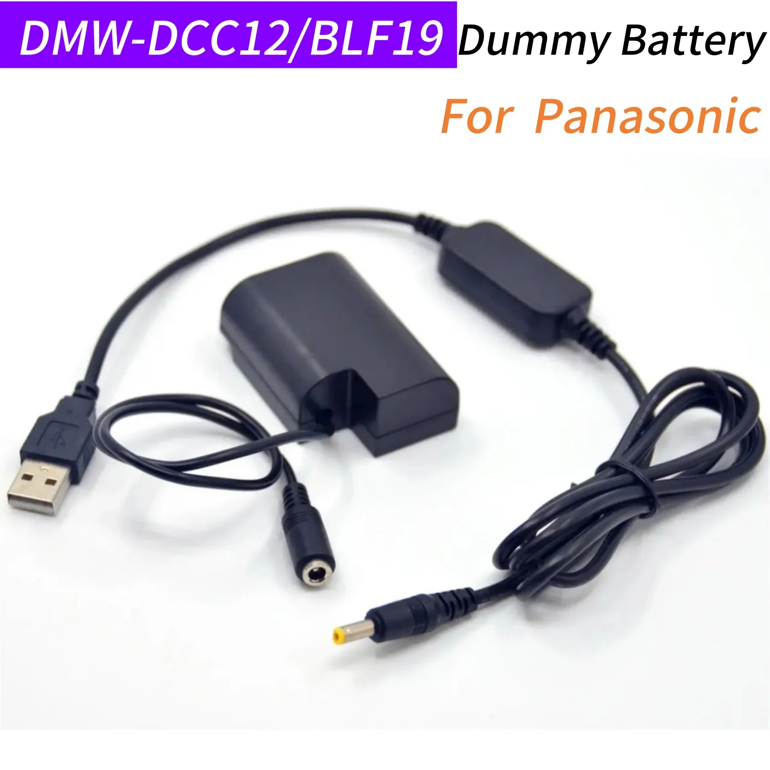 

USB DC Cable+DMW-DCC12 DC Coupler DMW-BLF19 BLF19E Dummy Battery for Panasonic Lumix GH3 GH4 GH5 DMC-GH5S GH3K DMC-G9 Cameras