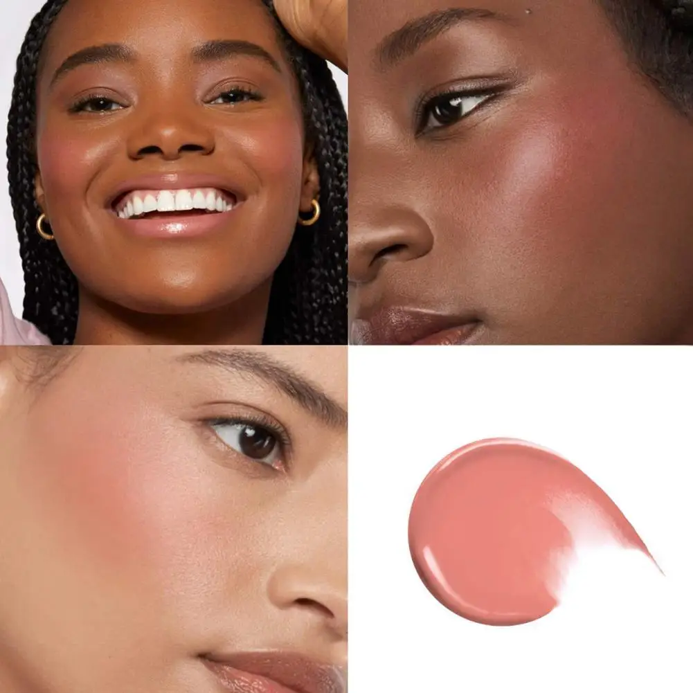 Blush Contour Girly Evidenziatore liscio per guance Rouge Matte Glitter Fard liquido per il viso Fard impermeabile Trucco Stick rosa