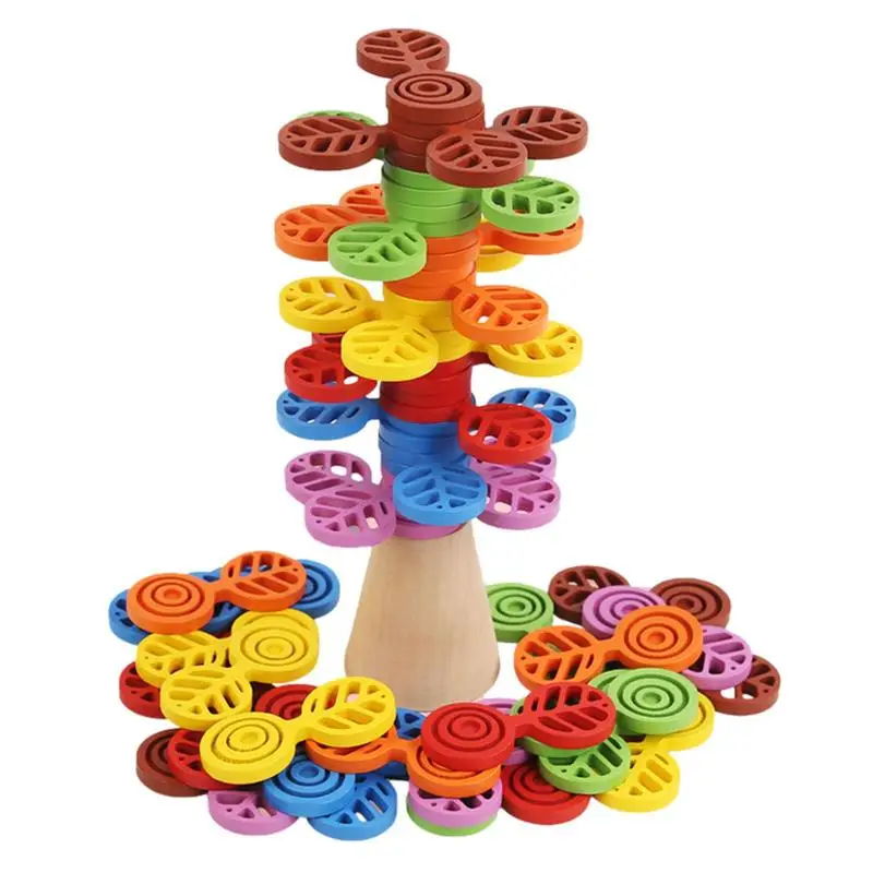 

Wooden Stacking Toys Stackable Wood Toy Tree Building Blocks Stimulating Creative & Imaginative Play Stacking Blocks Hours Of