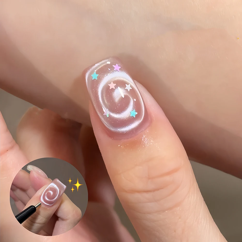 ปากกาแม่เหล็กทำเล็บลายดาววนวาเลนไทน์ 1/2 ชิ้น พร้อมแม่เหล็กลายกระต่าย/หัวใจน่ารัก สำหรับทำเล็บแบบฝรั่งเศส อุปกรณ์ทำเล็บแม่เหล็ก DIY