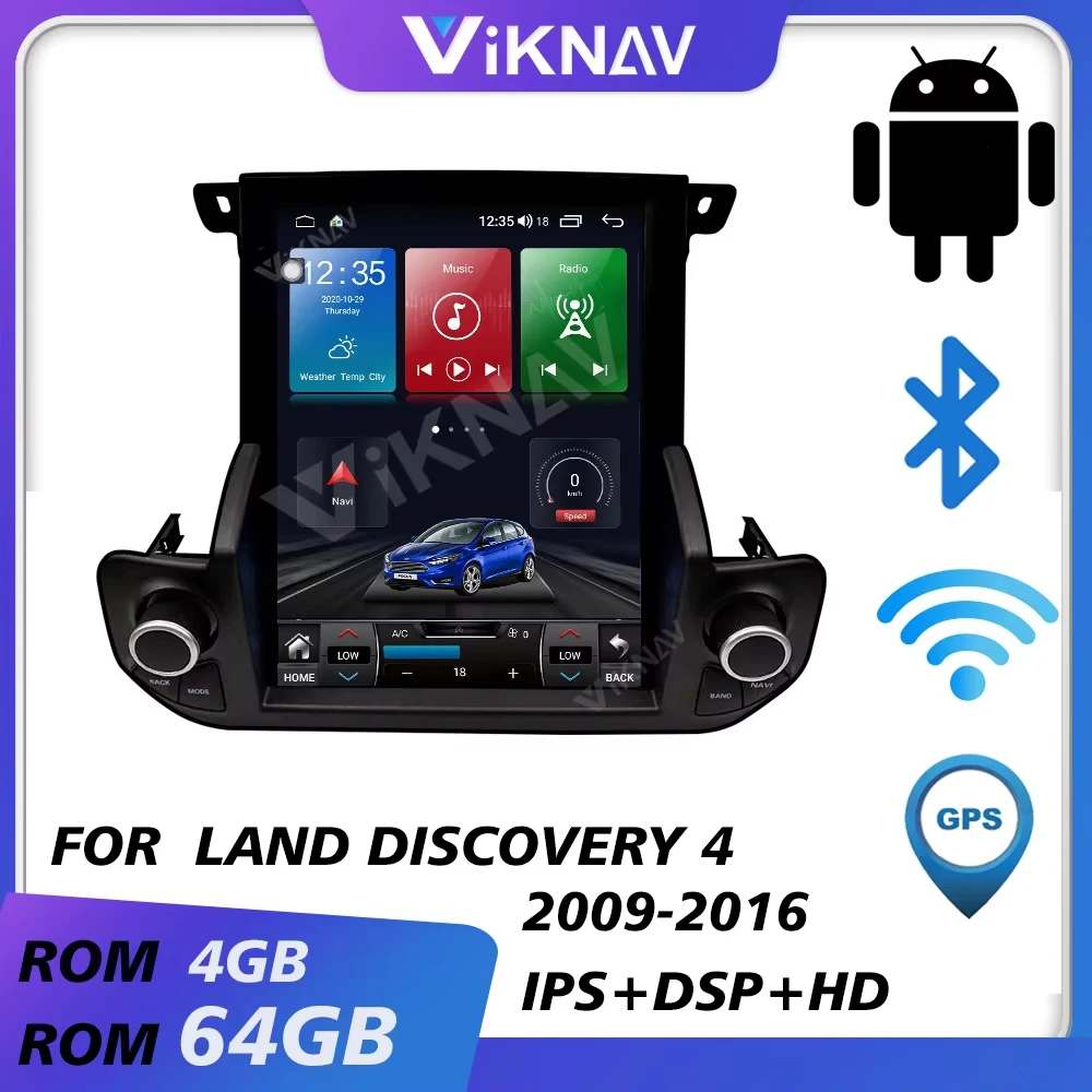 VIKNAV Android Car Radio For Land Rover LR4 Discovery 4 2009-2016 Car Audio Vertical Screen Auto Stereo Multimedia Video Player