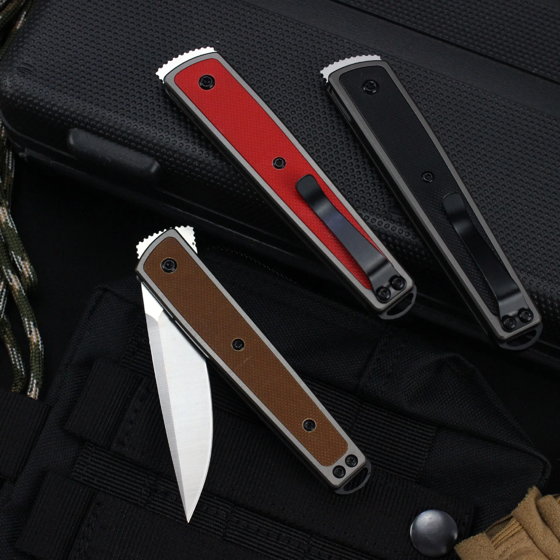 New CR 7190 Tactical Folding Knife 8Cr13Mov Blade 420 Steel Inlay G10 Handle Portable Pocket Knife Outdoor Survival Camping Tool