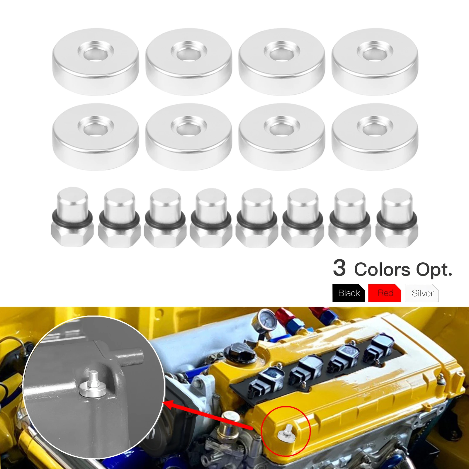 

Для двигателей B16 B18 VTEC, комплект уплотнителей крышки клапана, болтов и гаек, для Honda Civic Si/Prelude/CRV/Del Sol, для Acura Integra/NSX