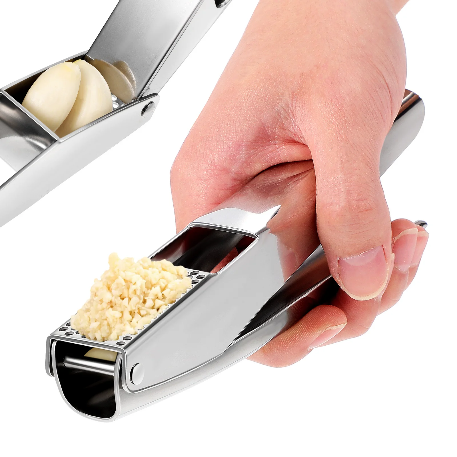 

Stainless Steel Garlic Press Large Capacity Manual Pressed Chopper Comfortable Handle Garlic Mincer Tool Kitchen Supplies