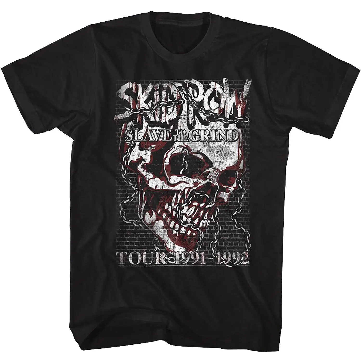Poor Street Band Skid Row - Rock Retro Dark Style Vintage Men's Heavyweight Pure Cotton Short-Sleeved T-Shirt