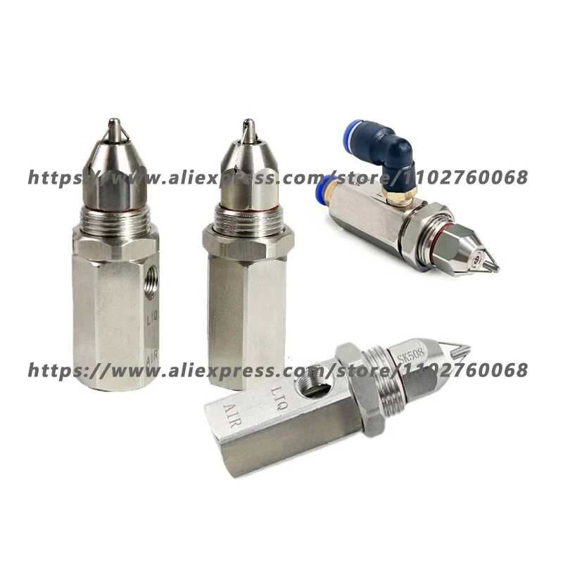 

Mist Air Atomizing Spray Nozzle Ultrasonic Nozzle Air Atomizer Nozzle Dry Fog Super Fine 304 Stainless Steel Dust Removal Nozzle