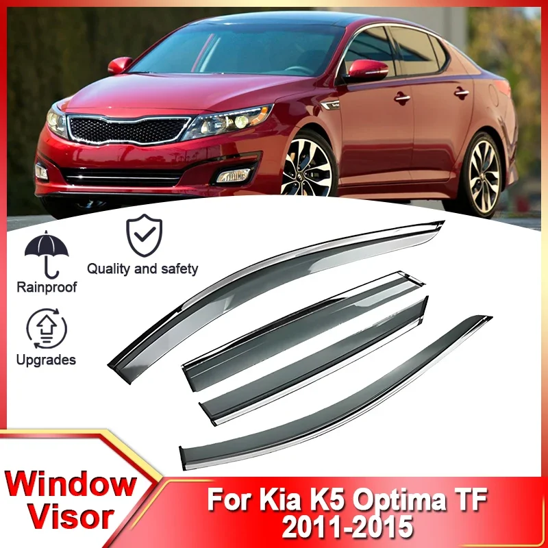 Weather Shields For Kia K5 Optima TF 2011 2012 2013 2014 2015 Car Window Visor Sun Rain Guard Weather Shield Wind Deflector ABS