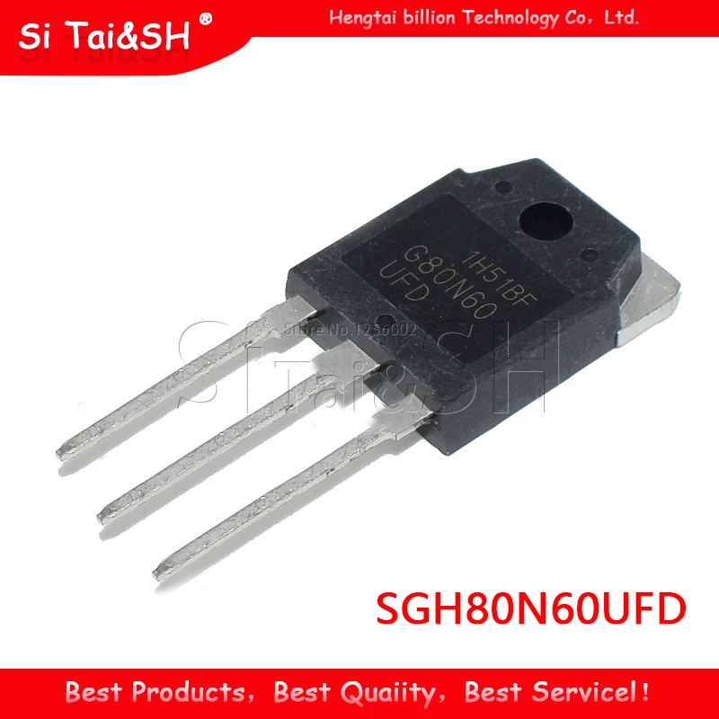 5PCS  SGH80N60UFD G80N60 80N60 80A 600V TO-3P Ultrafast IGBT new original