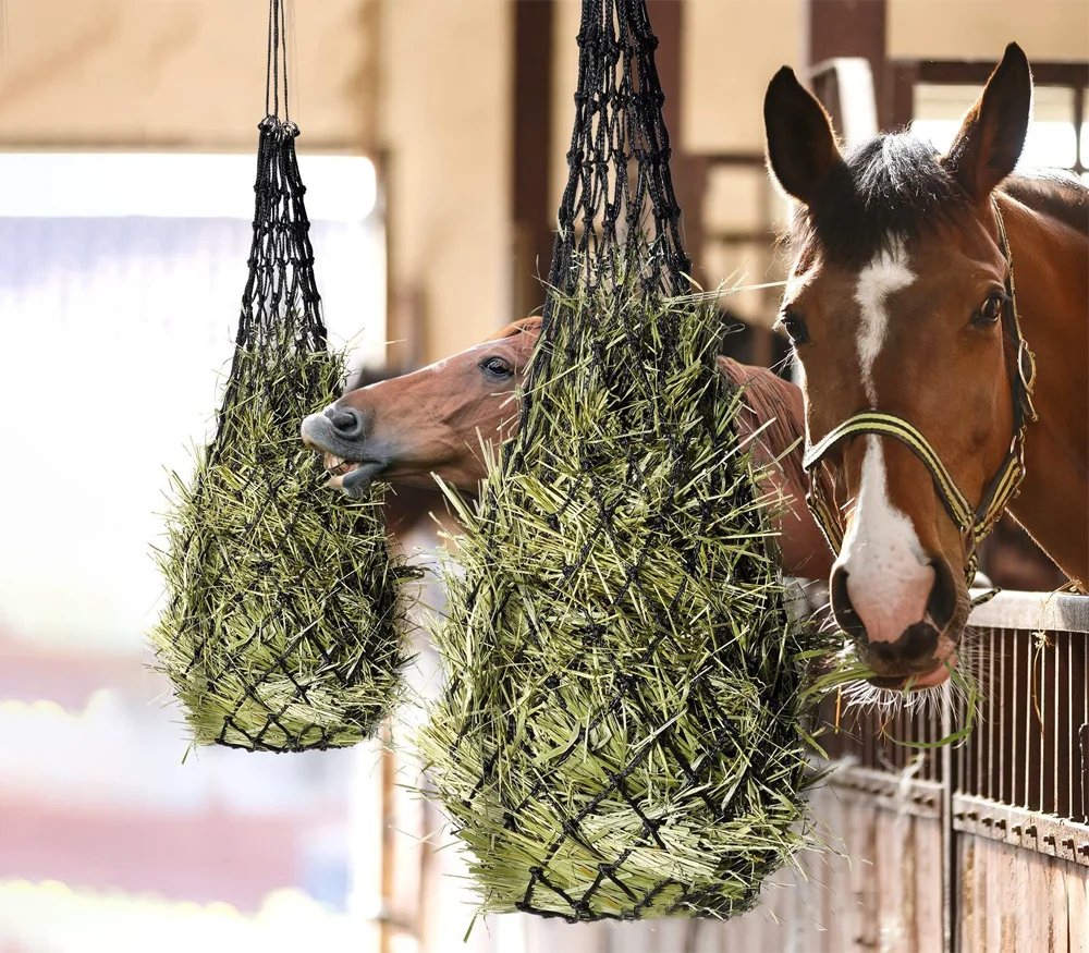 

2025 Premium Black Super Strong Heavy Duty Hay Net Bag for Horses Convenient Large PVC Woven Durable Nylon PE Roll Easy Cutting