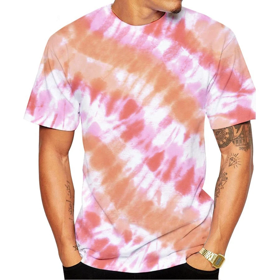 Colorful Tie Dye 3D Print T-shirt Men Woman Fashion Streetwear Short Sleeve T Shirts Oversized Harajuku Kids Tees Tops Clothing