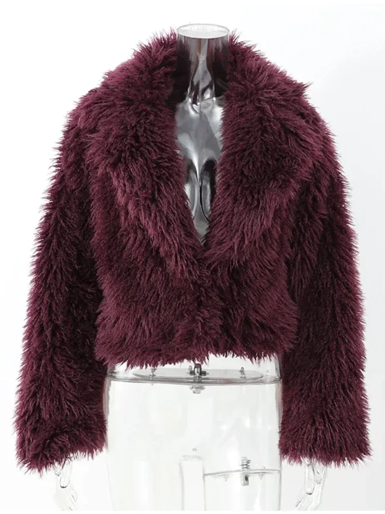 แฟชั่นFaux Fur Jacket Coatผู้หญิงWarm FluffyหลวมแขนยาวหญิงCardigan 2024 ฤดูหนาวLady Street Outwear