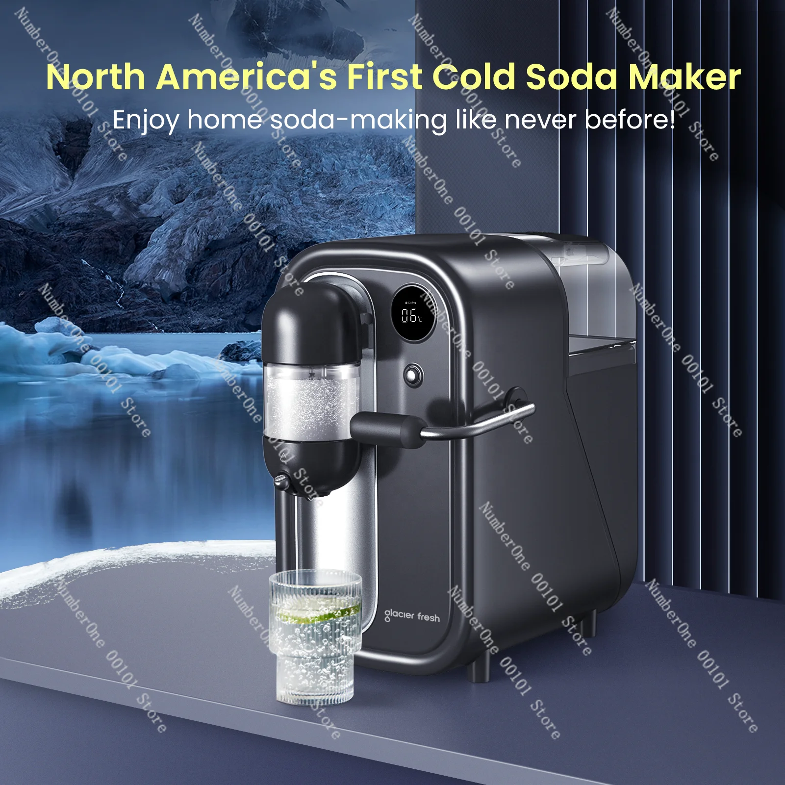 Exclusive Cooling 6 Degrees Celsius with LED Display and 1.6L Water Tank Home Use Soda and Sparkling Water Maker and Soda Maker