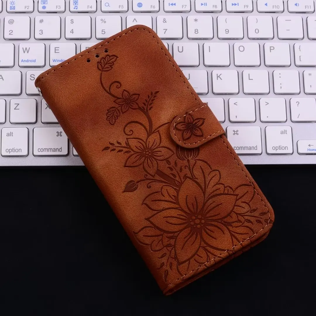 Phone Case For Infinix Hot 20I 20S 20 Play Zero 20 X6821 X665E X6827 X6825 X666B Smart 6 Plus Leather Lily Floral Cover