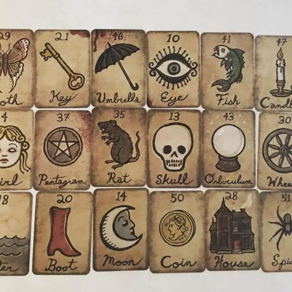 2.5*3.5 بوصة مجموعة التارو الكلاسيكية 6.3*8.9 سنتيمتر Mildred's Secret Pocket Oracle Deck 88 قطعة بطاقات أوراكل مثالية للمبتدئين