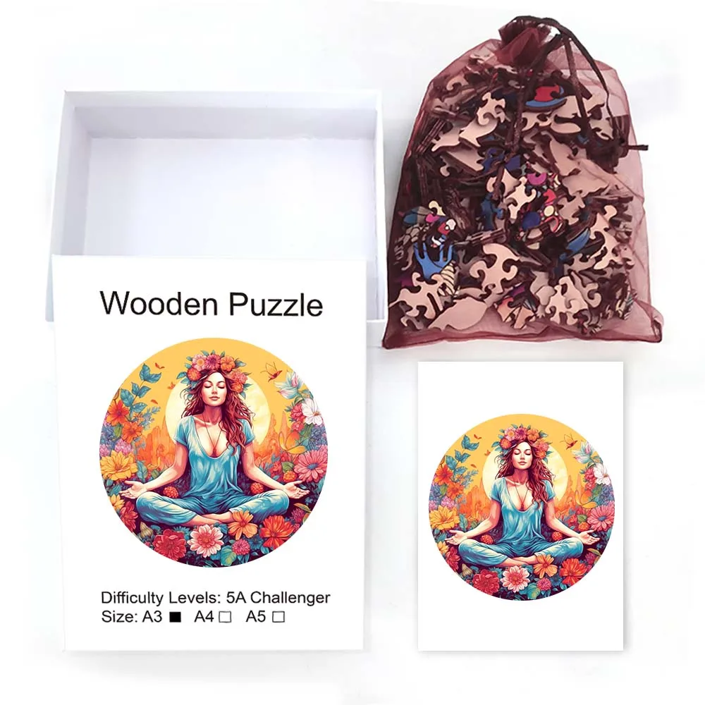 ปริศนาไม้รูปดอกไม้สำหรับ3D ปริศนาเฉพาะบุคคลเกมของขวัญสำหรับเด็กสำหรับผู้ใหญ่ของเล่นเพื่อการศึกษาสำหรับเด็ก