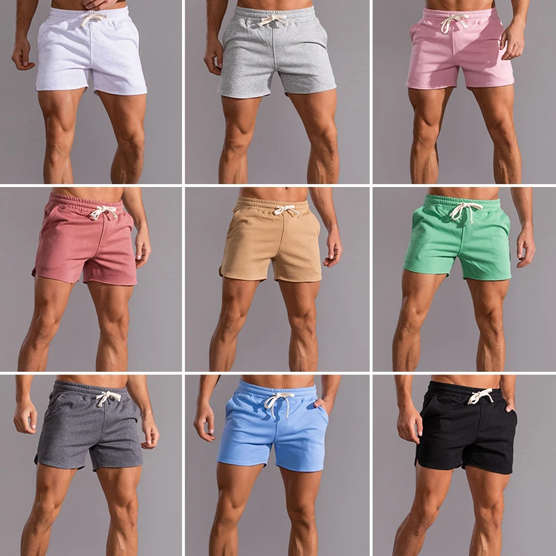 Male Gym Running Shorts Men\'s Sport Beach Shorts Home Cotton Fitness Crossfit Shorts Basketball Jogging Short Man Brand Clothes