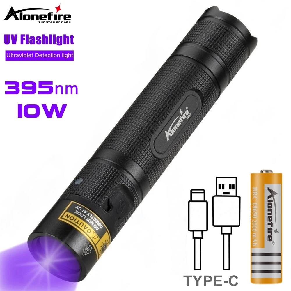 Linterna UV recargable 395nm – Detector manchas y escorpiones - imagen 2