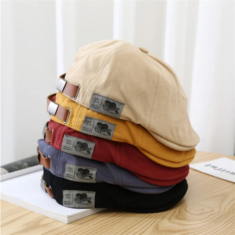 Vintage Wash Cotton Peaky Caps for Men Hats Berets British Western Style Ivy Cap Classic Spring Summer Autumn Woman Linen Beret