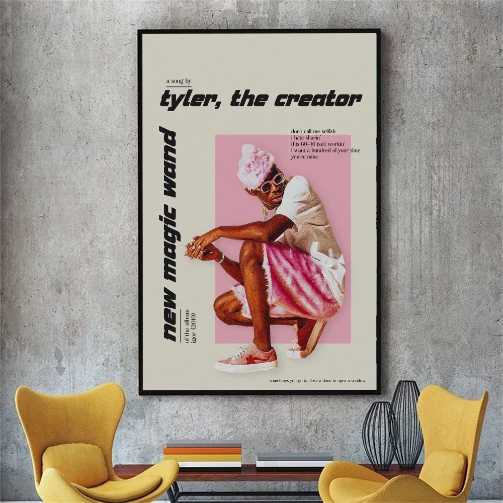 Rapper Tyler The Creator Poster Kraft Paper Vintage Poster Wall Art Painting Study Aesthetic Art Small Size Wall Stickers