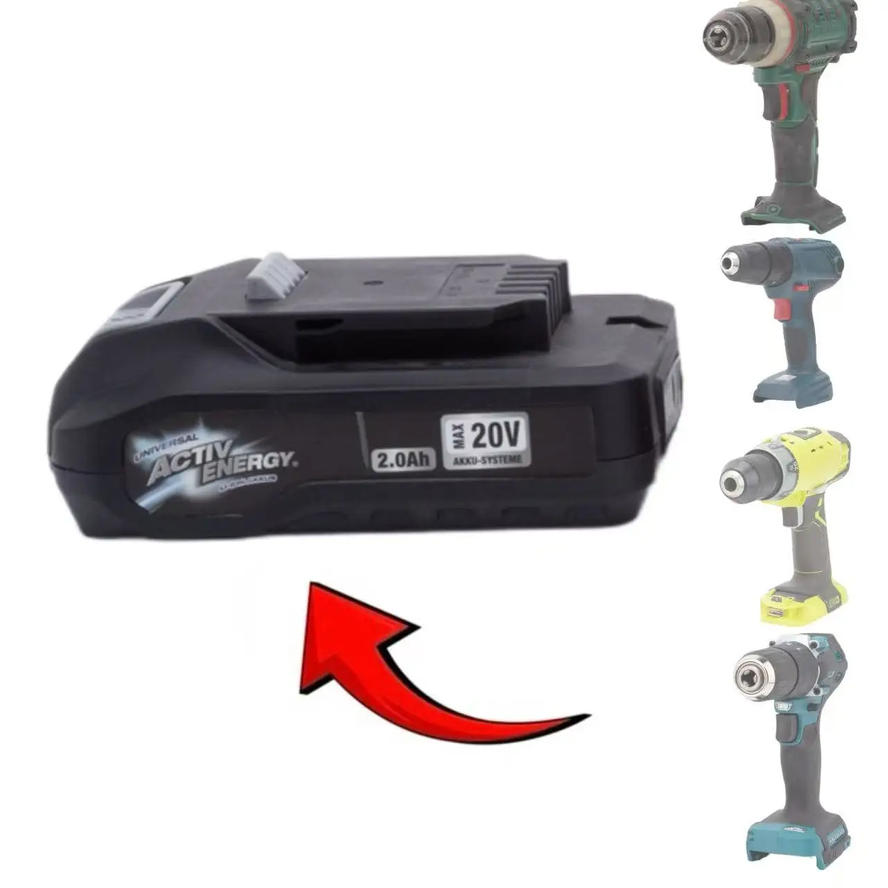 Battery Adapter for Aldi Ferrex Active Energy To Ryobi / Parkside / Makita / Bosch 18V -20V Power Tools (Converter Only)